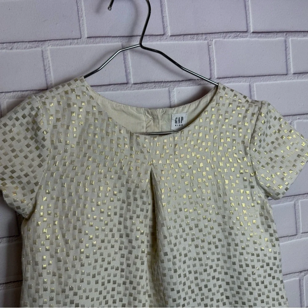 GAP Cream Polka Dot Short Sleeve Dress/girls size M